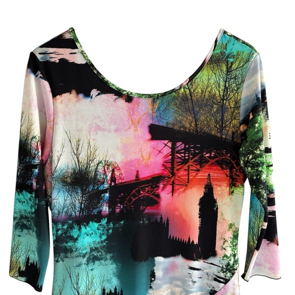 Rare Viviana Gabeiras Colorful Abstract Maxi Dress Art To Wear Women’s Size XL - Picture 7 of 15